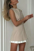 Elegant Mini Dress for Women - Office Commute Fashion with Pleated Design